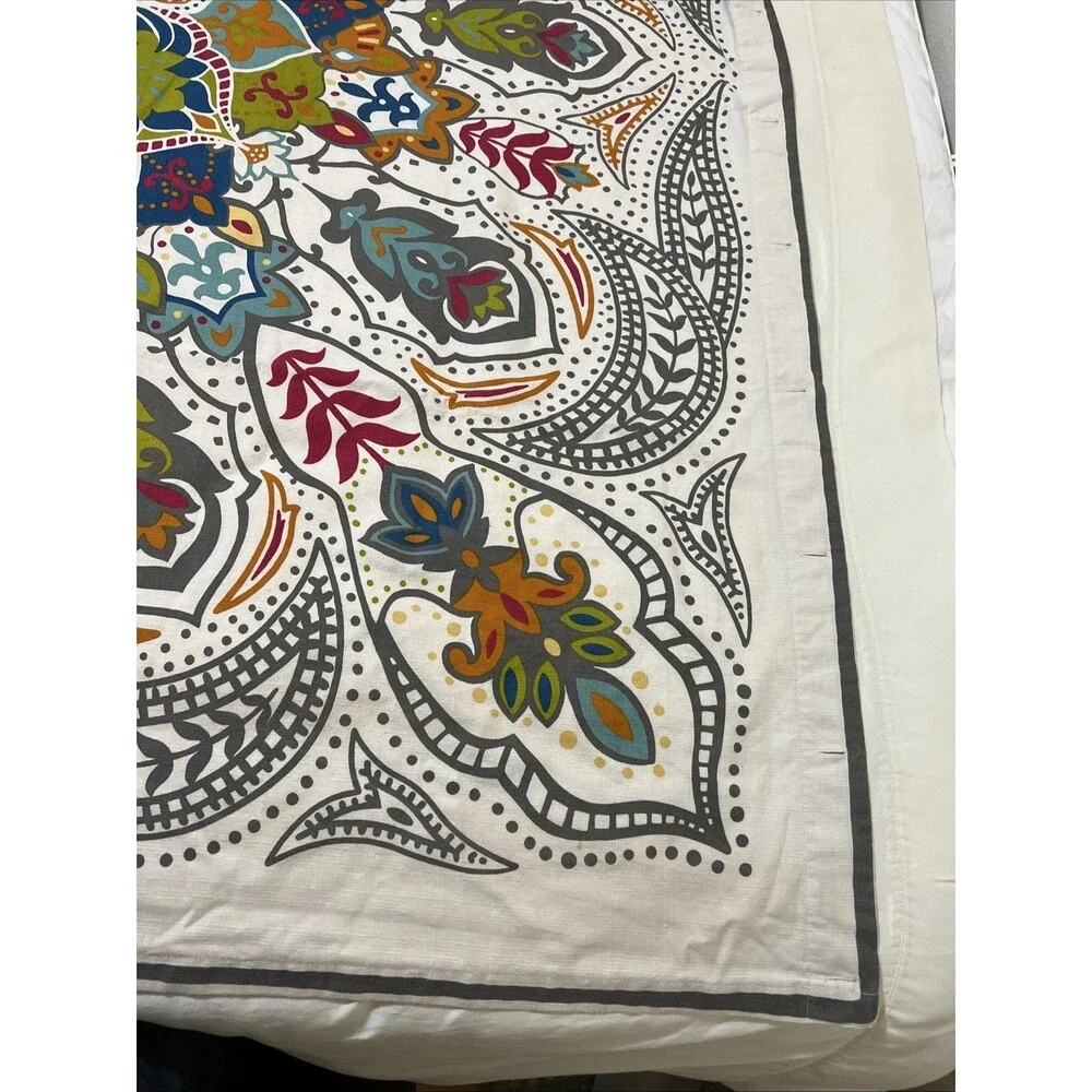 World Market Andana Medallion Shower Curtain 72x72 Multicolor Boho Mandala FLAW